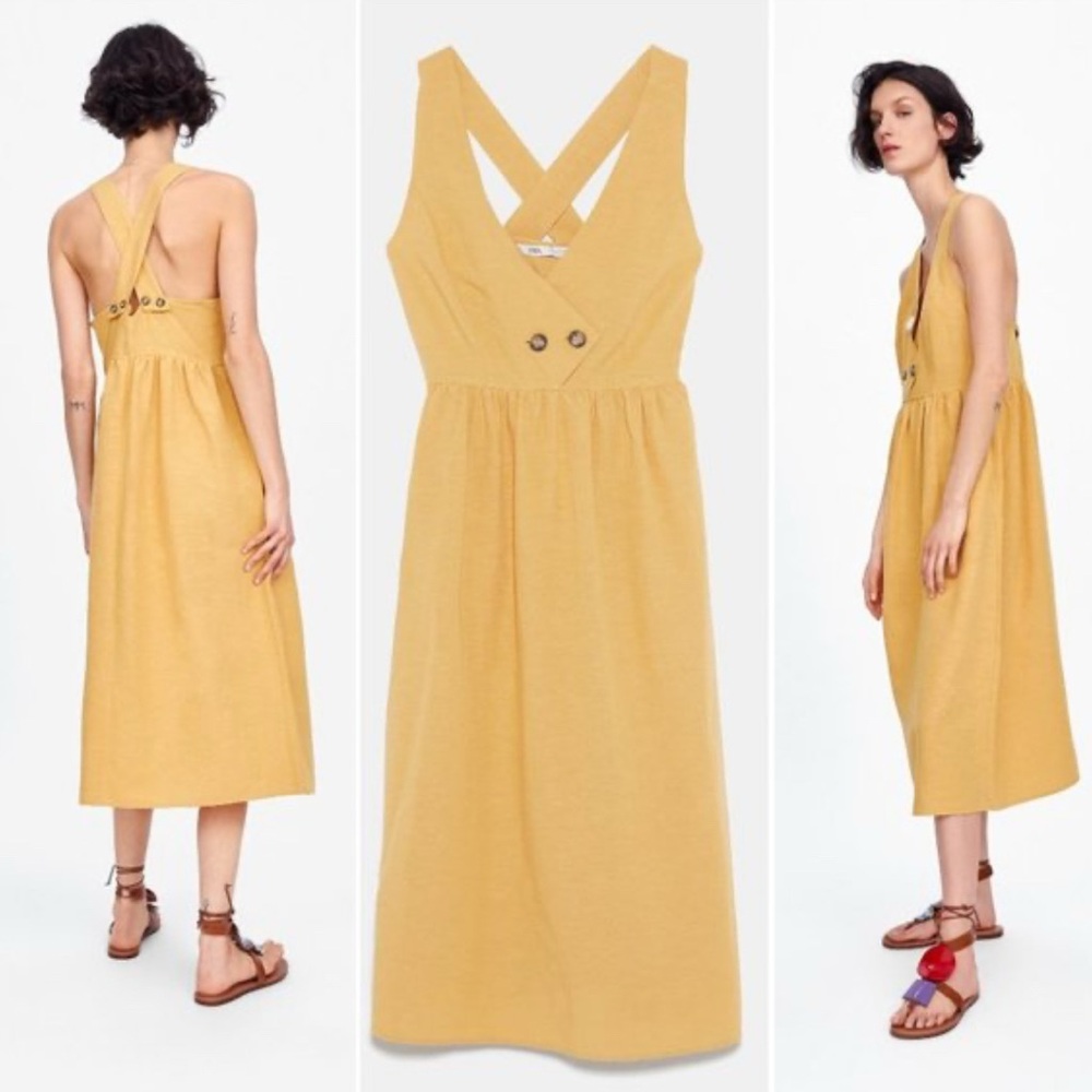 MIDI LINEN BLEND DRESS